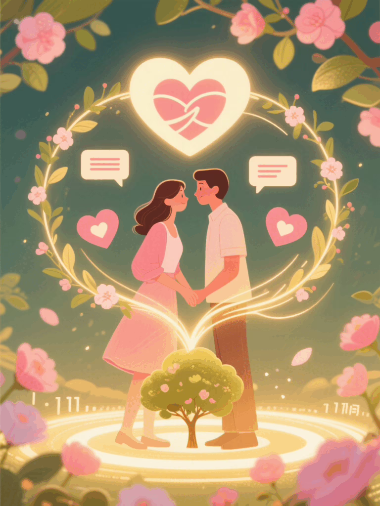 Illustration showing long-term relationship benefits of couple touch games
