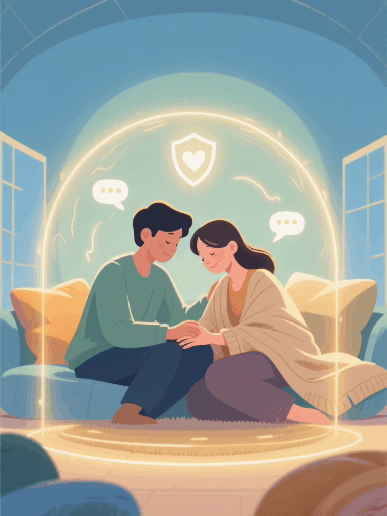 Safe and supportive environment for couple touch game practice