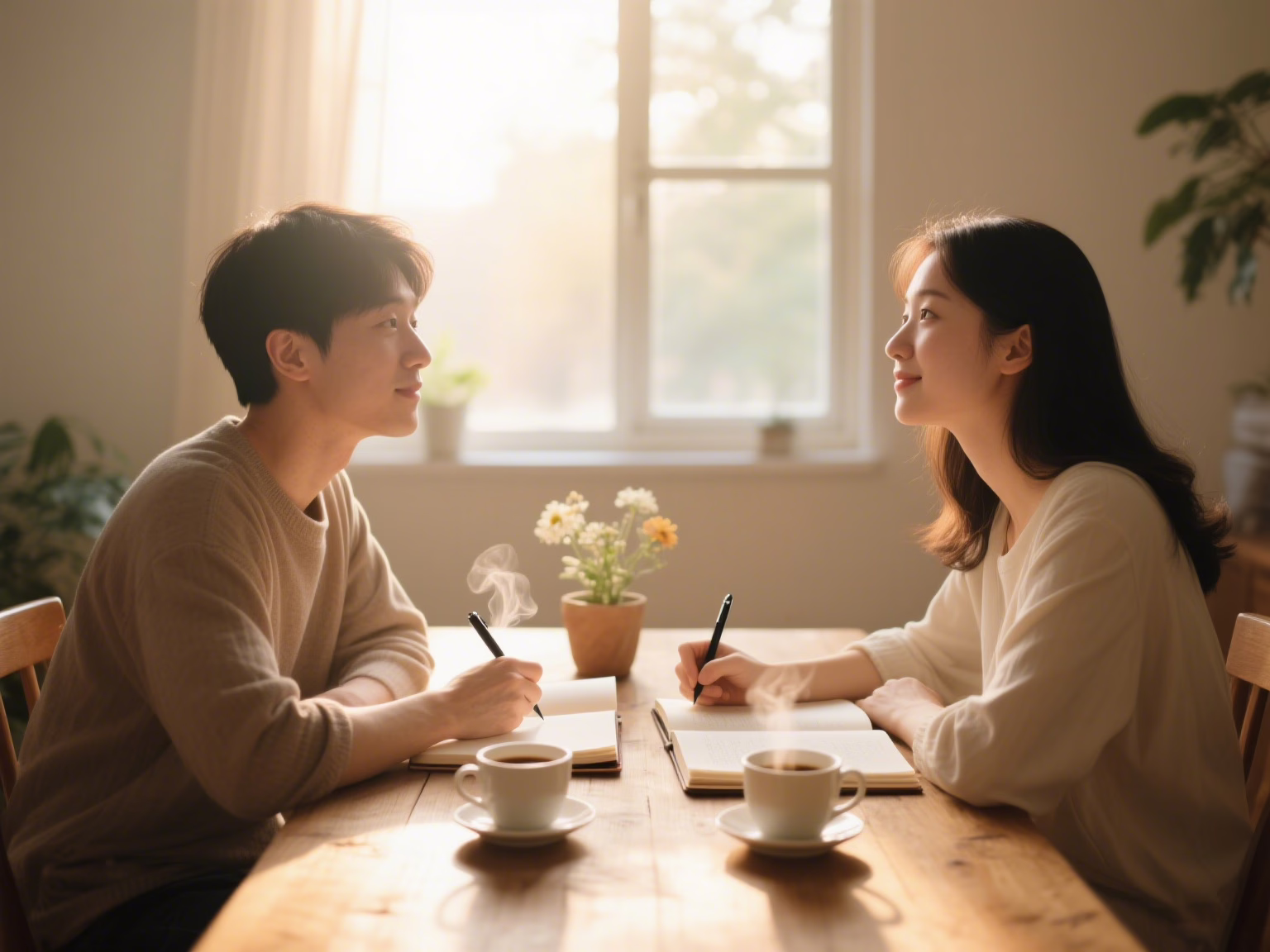 Couple practicing emotional journaling together to build empathy and understanding