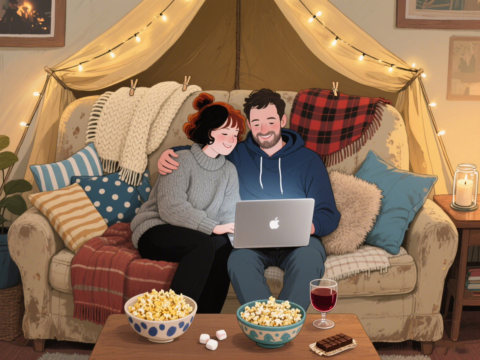 cozy home movie date budget romantic