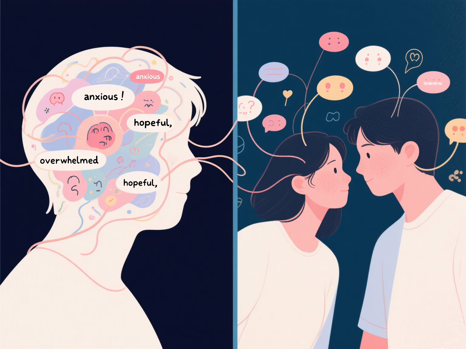 Visual representation of emotional understanding and empathy between romantic partners