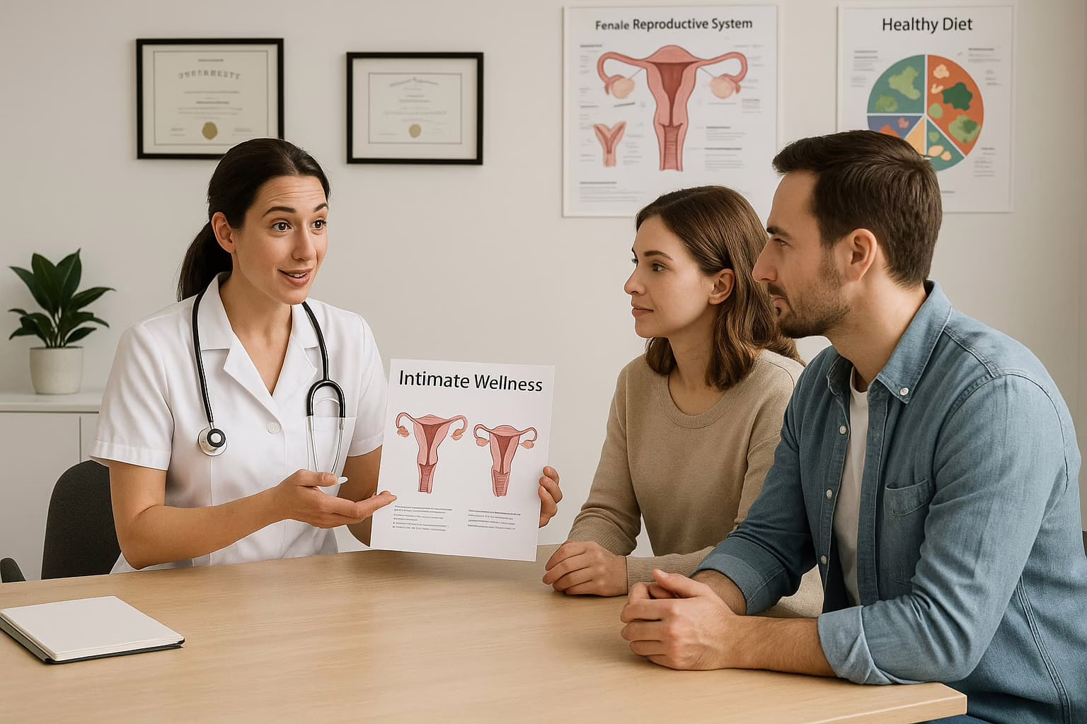 Healthcare provider consultation about intimate wellness and personal lubricant safety