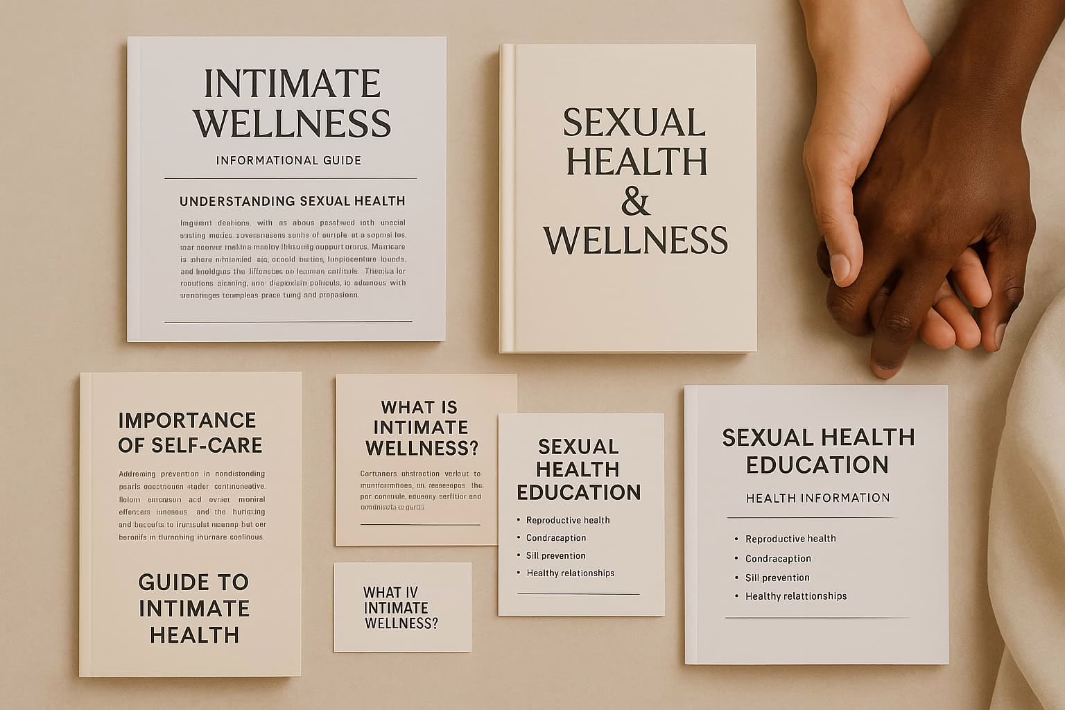 Educational materials about intimate wellness and personal lubricant use for couples
