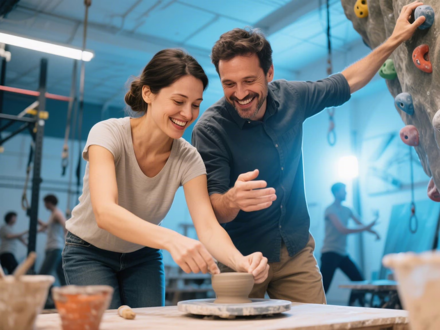 Couple engaging in new shared experience or adventure together