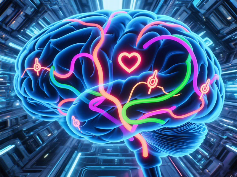 Brain showing dopamine pathways activated during romantic love